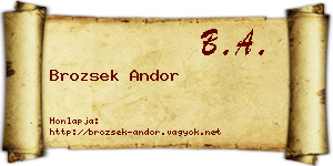 Brozsek Andor névjegykártya